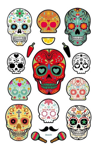 Wall Sticker Autoadhesivo 16261 Calabera Mexicana 32 X 50 Cm 0