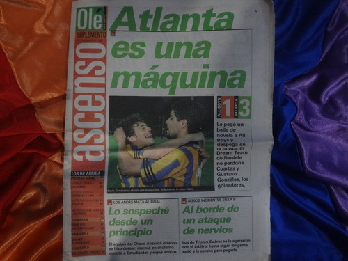 Diario Ole 1996 Racing Maradona Poster Racing Suple Atlanta 1