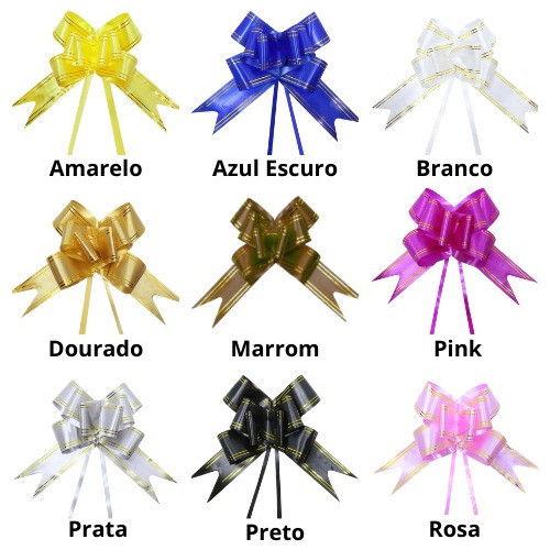 Kit 100 Laço Mágico Pronto 3cm X 48cm Escolher As Cores 1