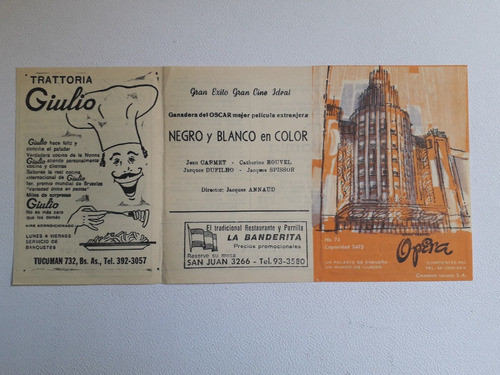 Antiguo Programa Del Cine Ópera Rodolfo Bebán Y Otros (1978) 0