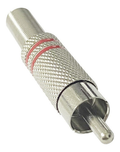 Ficha Conector Rca Macho Metalica Plateada St-490 X Unidad 0