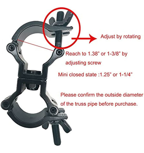 Lighting Truss Swivel Coupler Dj Light Abrazaderas 1-1 / 4-1 1