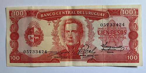 Billete Uruguay 100 Pesos 1967, 7a1 Rotondaro, Bu06 0