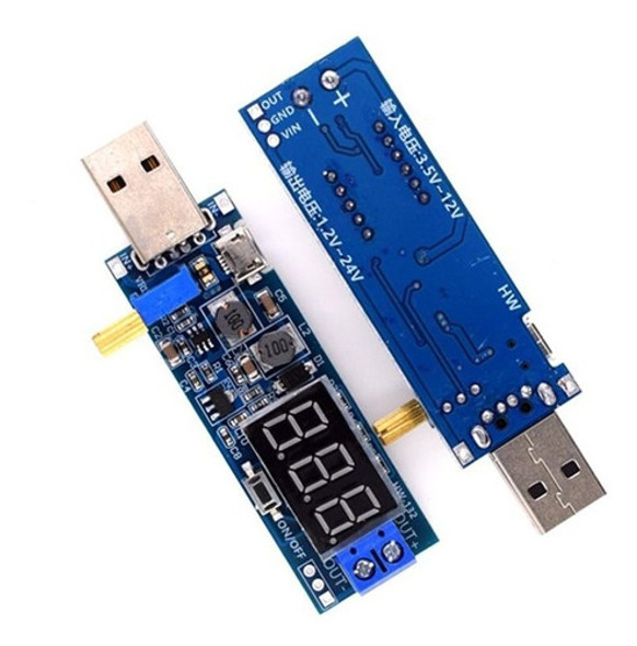 Elevador Reductor Voltaje Usb / Micro Usb Con Display 1