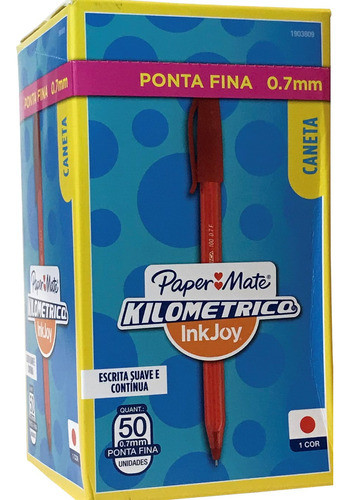 Caneta Esferográfica Vermelho 0,7mm Paper Mate - 1903809 1