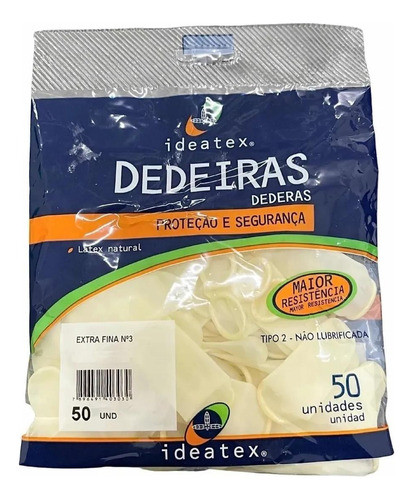 Dedeira De Látex Ideatex Nº3 Tamanho P 50 Unidades 0