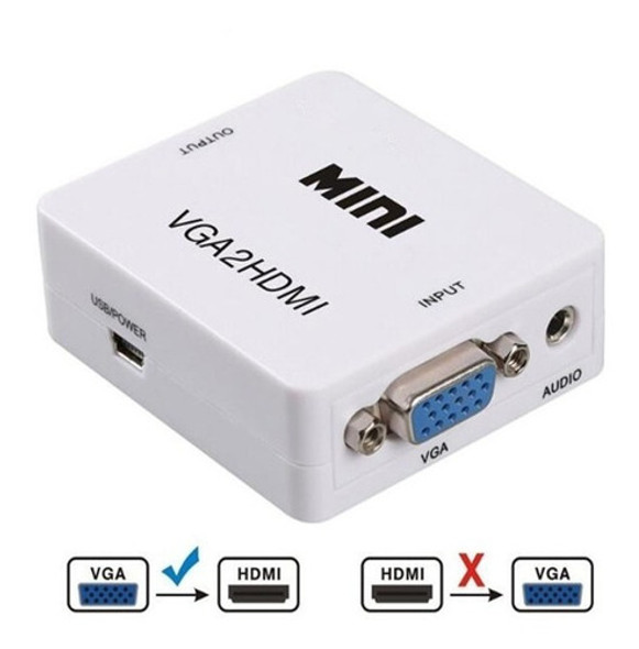 Conversor Adaptador Vga A Hdmi Full Hd Audio Video [vga2hdmi] 1