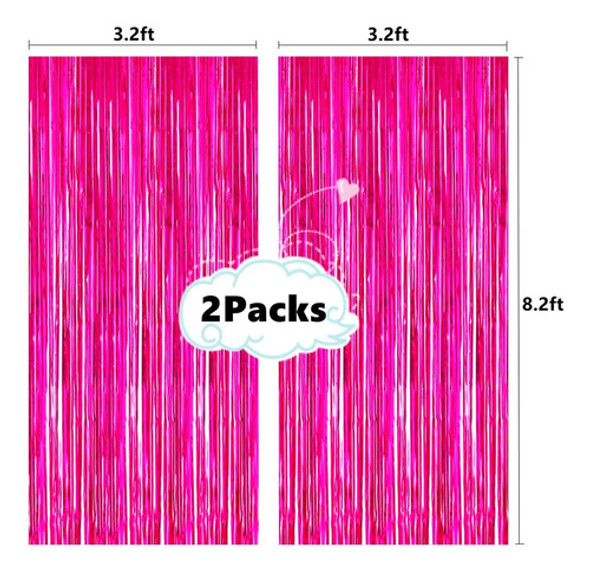 Cortina De Flecos Violeta Fondo Decoracion Cumpleaños 1x2,5m 1