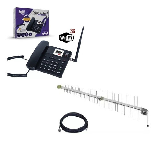Kit Telefone Rural Com Roteador Bdf-12 + Antena E Cabo 15dbi 0
