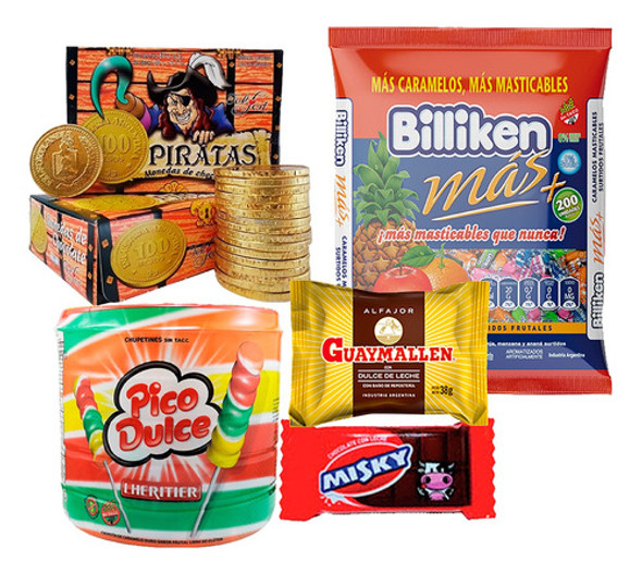 Golosinas Para Cumpleaños - Combo Verde 25 Chicos - Delipop 0