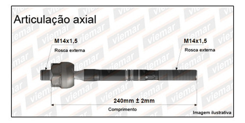 Puntero De Cremallera Fiat Tempra/tipo 244mm 1