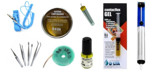 Kit Electrónica Estaño Malla Decapante Pinzas Desoldador Nº3 0