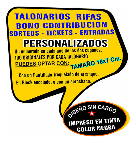 1000 Rifas, Sorteo, Bonos, Personalizadas Diseño Sin Cargo 1