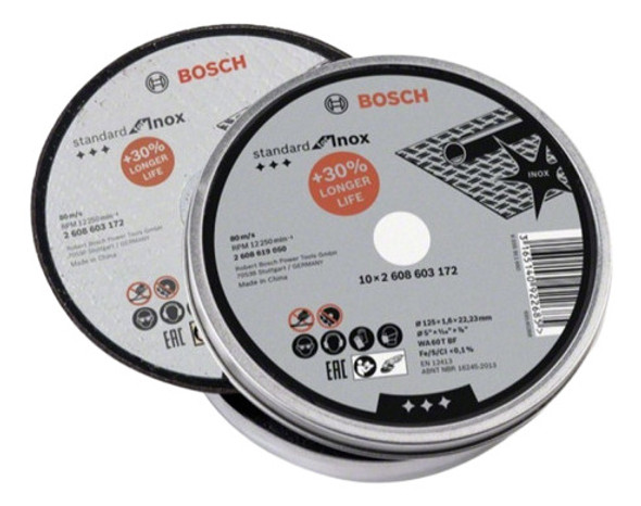 Disco Corte Acero Inox 115x1,6mm +30% Vida Util Bosch 5 Uds 0