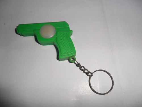Llavero Retro Miniatura Pistola Revolver Linterna Ilumina 0