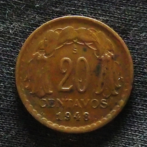 Chile 20 Centavos 1948 Excelente Km  177 1