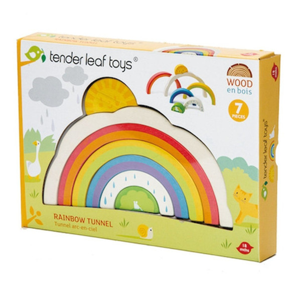 Juguete Tunel De Arcoiris De Madera 7pcs Febo 0
