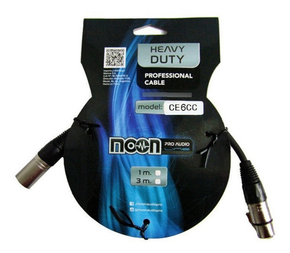 Cable Microfono Xlr Canon 6 Metros Moon Ce6cc  Audio Sonido 0