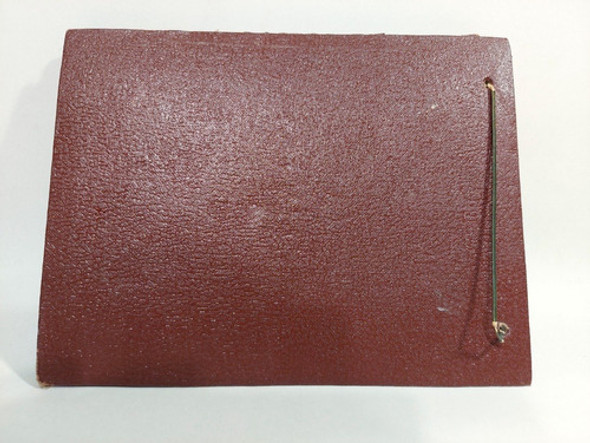 Antiguo Album Fotos Tapas Cuero Repujado 18 Hojas Negras 1