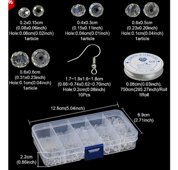 Set Kit Armar Aros  Piedras Tornasol + Tanza Elastica 1