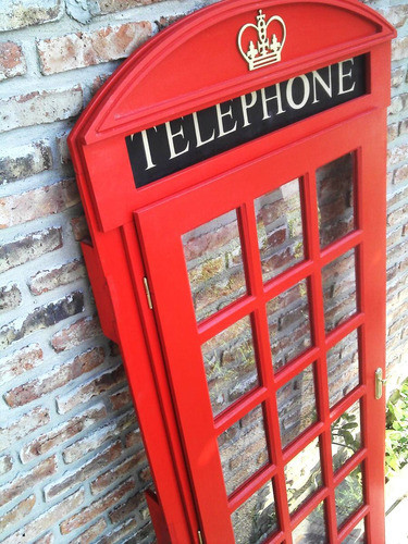Fachada Cabina Telefónica Inglesa Puerta Placar S/pintar Mdf 0