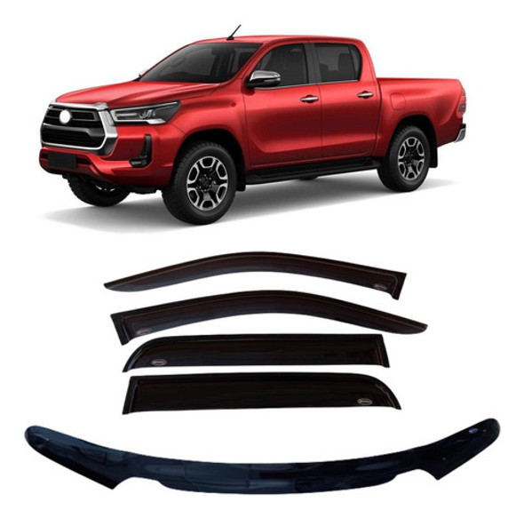 Deflector Capot + Ventanas X4 Hilux 2021-2022 Sr - Srv - Srx 0