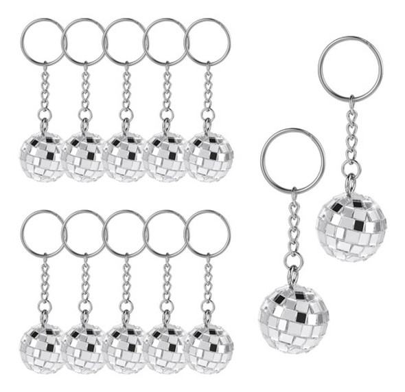 Llaveros Espejo Disco Plata Para Halloween Y Navidad 0