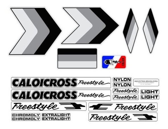 Adesivos Não Decal Caloicross Freestyle Cinza Letra Preta 0