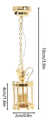 Luz Suspensa Em Miniatura, Luz Para Casa De Bonecas Ouro 1