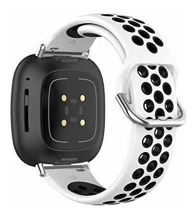 Malla De Silicona Deportiva  Fitbit Versa 3/sense Blancaeg 1