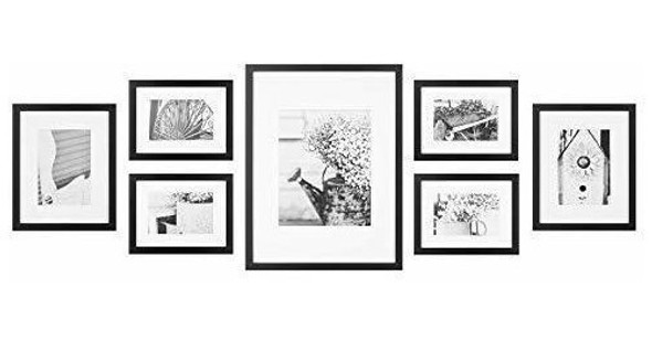Galería Perfecta 7 Piezas De Marco De Fotos Negro Kit De Gal 0