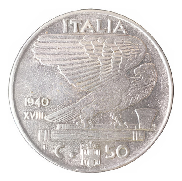 M575 Italia Moneda 50 Centesimi Año 1940 Km# 76a No-magnetic 0 M575 Italia Moneda 50 Centesimi Año 1940 Km# 76a No-magnetic 0
