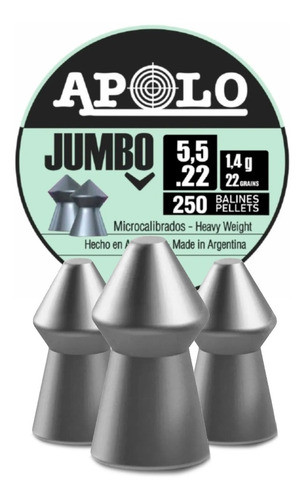Balines Apolo Jumbo X250 5.5 Mm - 22 Gr 1