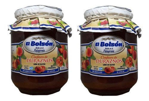 Confitura De Durazno X2 Uni El Bolsón Mermelada Light 0
