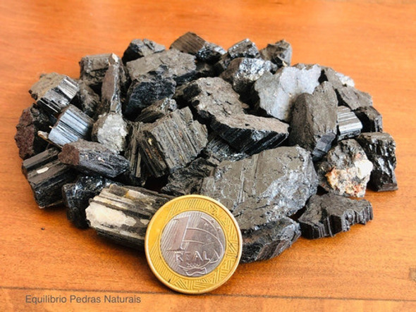 Pedra Turmalina Negra Natural Bruta - 250g 1