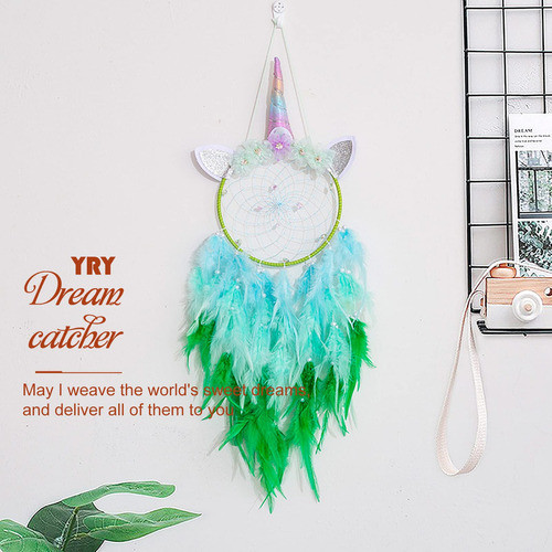 Yry Atrapasueos De Rbol De Unicornio Verde, Decoracin De Hab 1