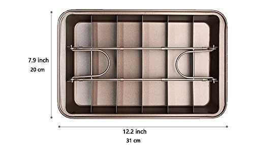 Sartenes Antiadherentes Con Divisores, 8 Pulgadas Por 12 Pul 1