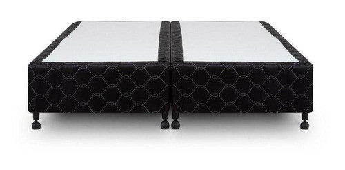 Cama Box Simples Castor King Poli Preto 180x200x27cm 1