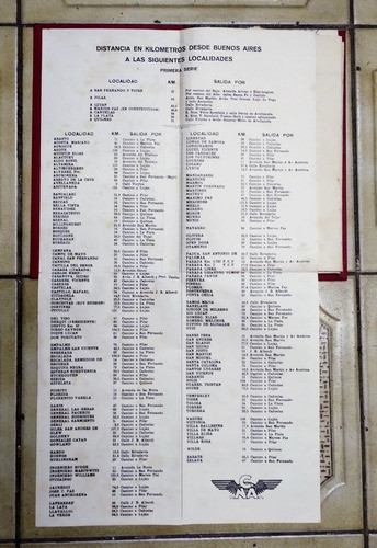 Antiguo Mapa Libro Extensible Corp. Nacional Automovilistas 1