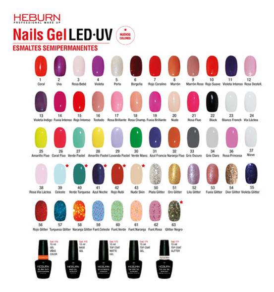 Heburn Kit X10 Esmaltes Semipermanentes Gel On-off Manicuria 1 Heburn Kit X10 Esmaltes Semipermanentes Gel On-off Manicuria 1