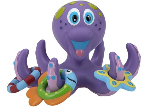 Nuby Pulpo Morado Flotante , Interactivo Juguete De Baño 0