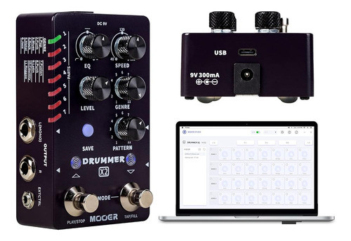 Mooer Drummer X2 Máquina De Ritmos Estéreo Profesional Con F 0