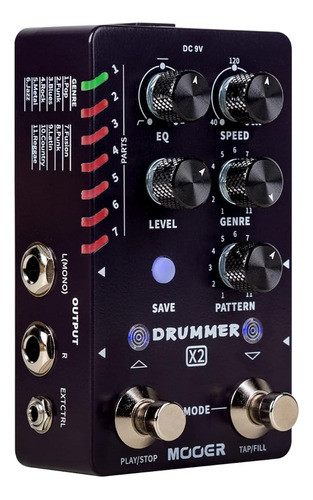 Mooer Drummer X2 Máquina De Ritmos Estéreo Profesional Con F 1