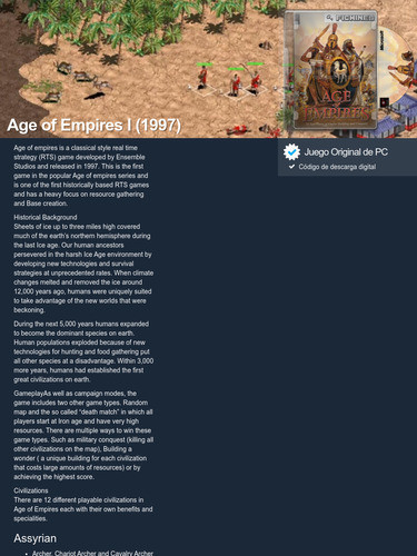 Age Of Empires 1 (1997) - Descarga Digital - Pc #10485 1