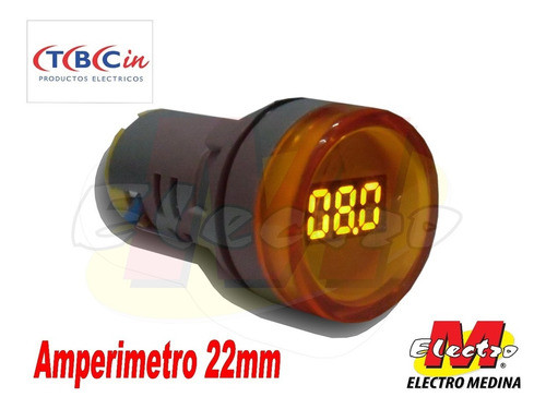 Ojo Buey 22mm Amperimetro Test Amarillo Tbcin Electro Medina 0