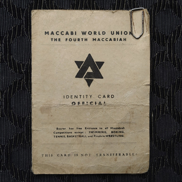 Tarjeta Identity Card Juegos Olímpicos Macabeos Israel 1953 0 Tarjeta Identity Card Juegos Olímpicos Macabeos Israel 1953 0