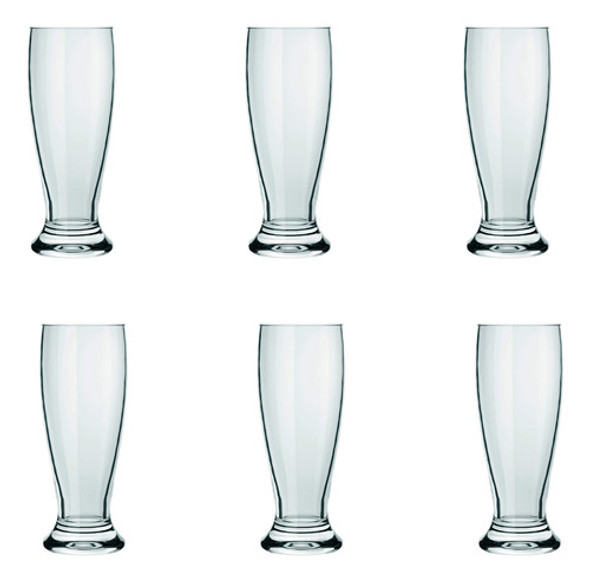 Vaso Cerveza De Vidrio 300 Ml Munich Nadir Kit X6 0