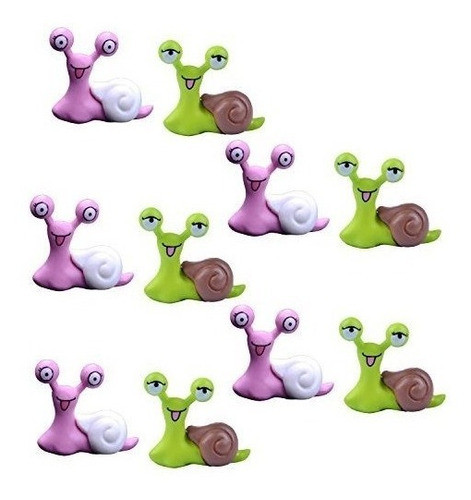 Bronagrand 10 Unids Ornamento De Jardin Miniatura De Caracol 0