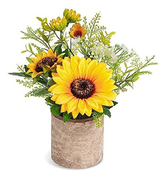 Cocoboo Plantas Artificiales En Macetas De Girasol Flor Amar 0