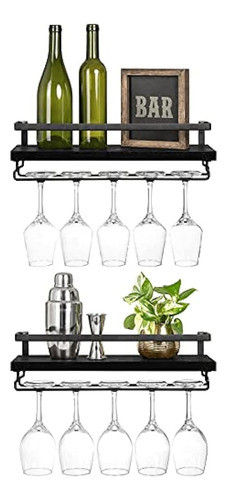 Mkono Estantes De Vino Montados En La Pared Juego De 2 Estan 0